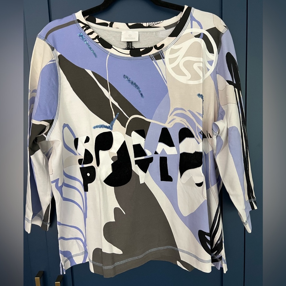 Sportalm Abstract Print Women's Top size 18 sequin detail.